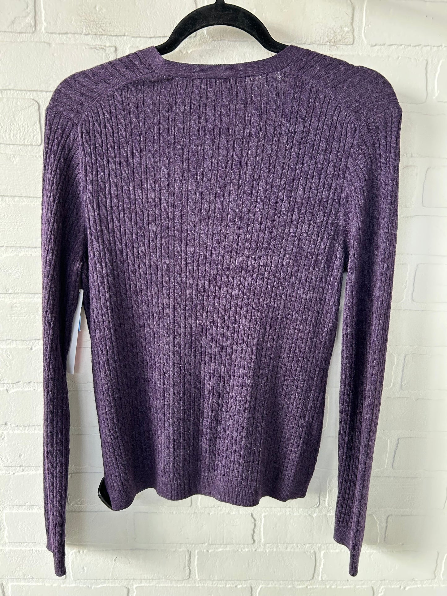 Sweater Cardigan By Brooks Brothers In Purple, Size: M