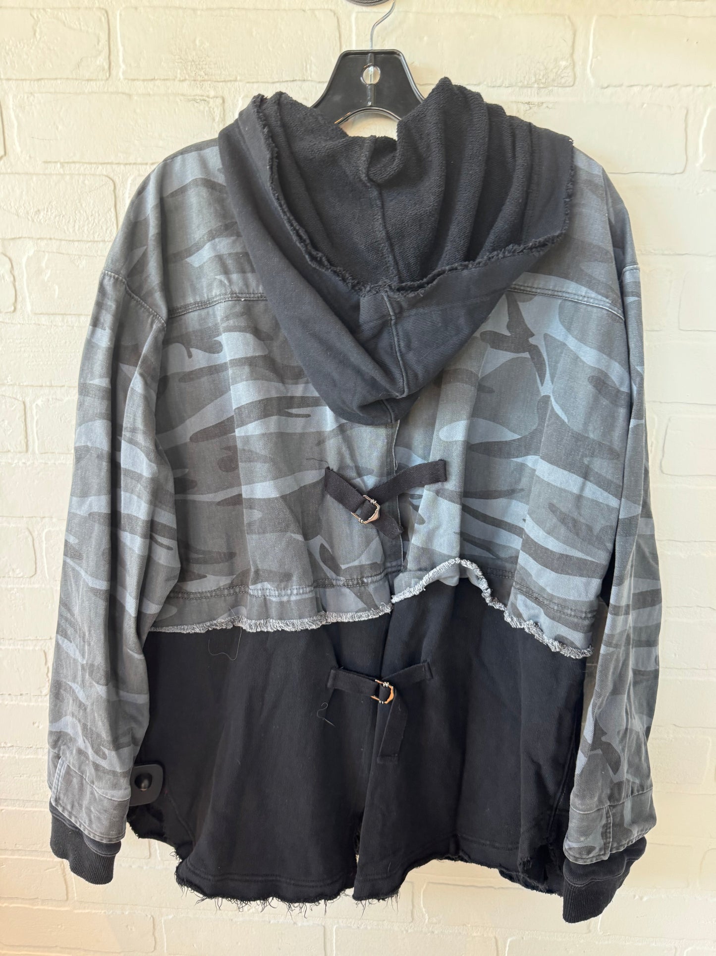 Jacket Shirt By Vintage Havana In Black & Grey, Size: L