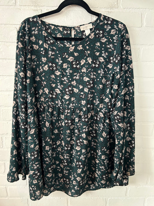 Top Long Sleeve By Loft In Green, Size: L