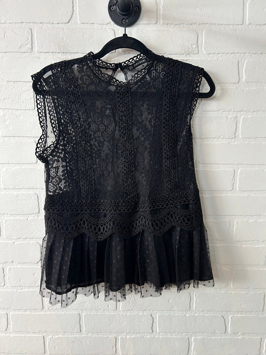 Top Short Sleeve By Zara In Black, Size: M