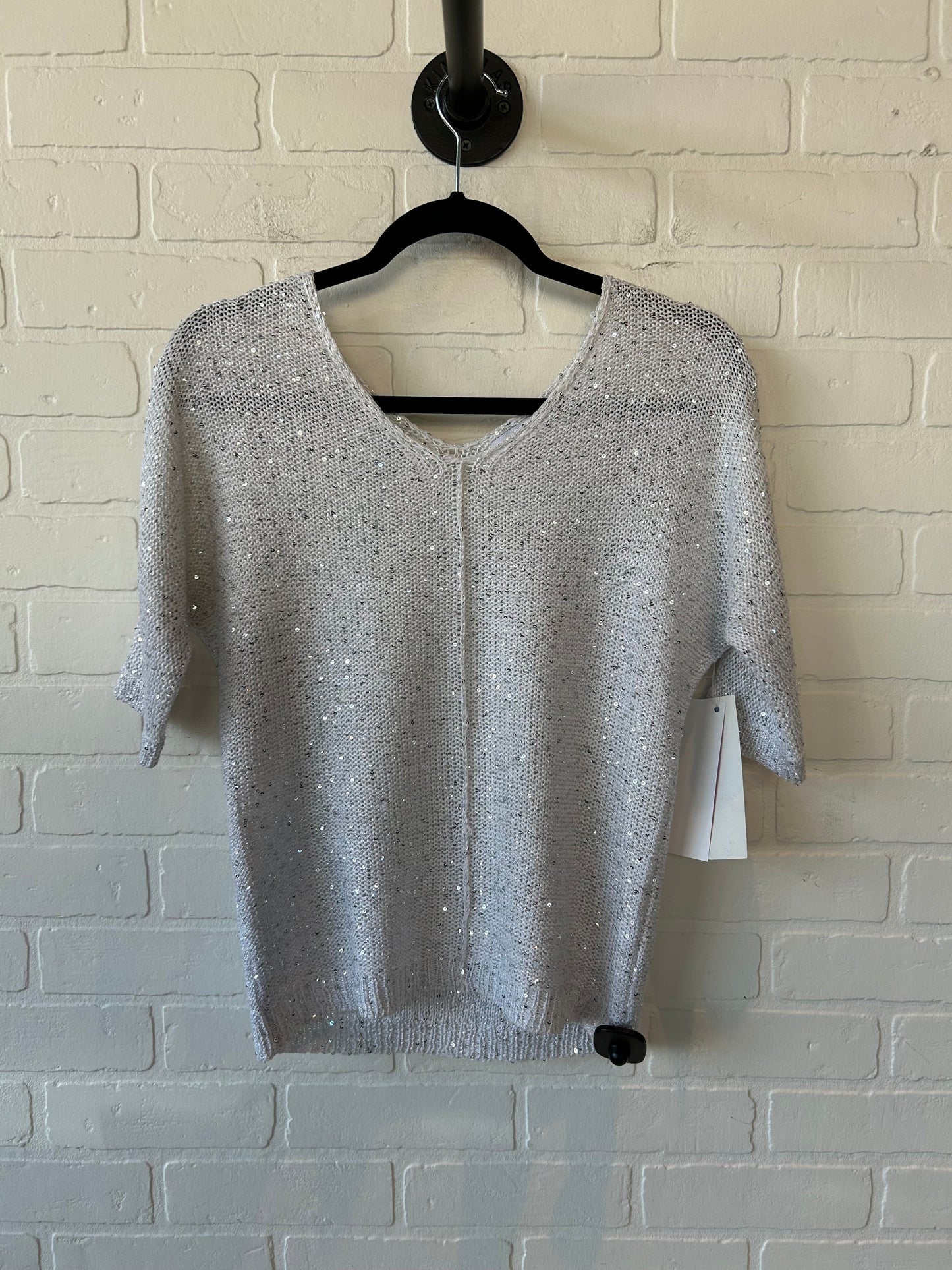 Sweater Designer By Halston In Silver & White, Size: S