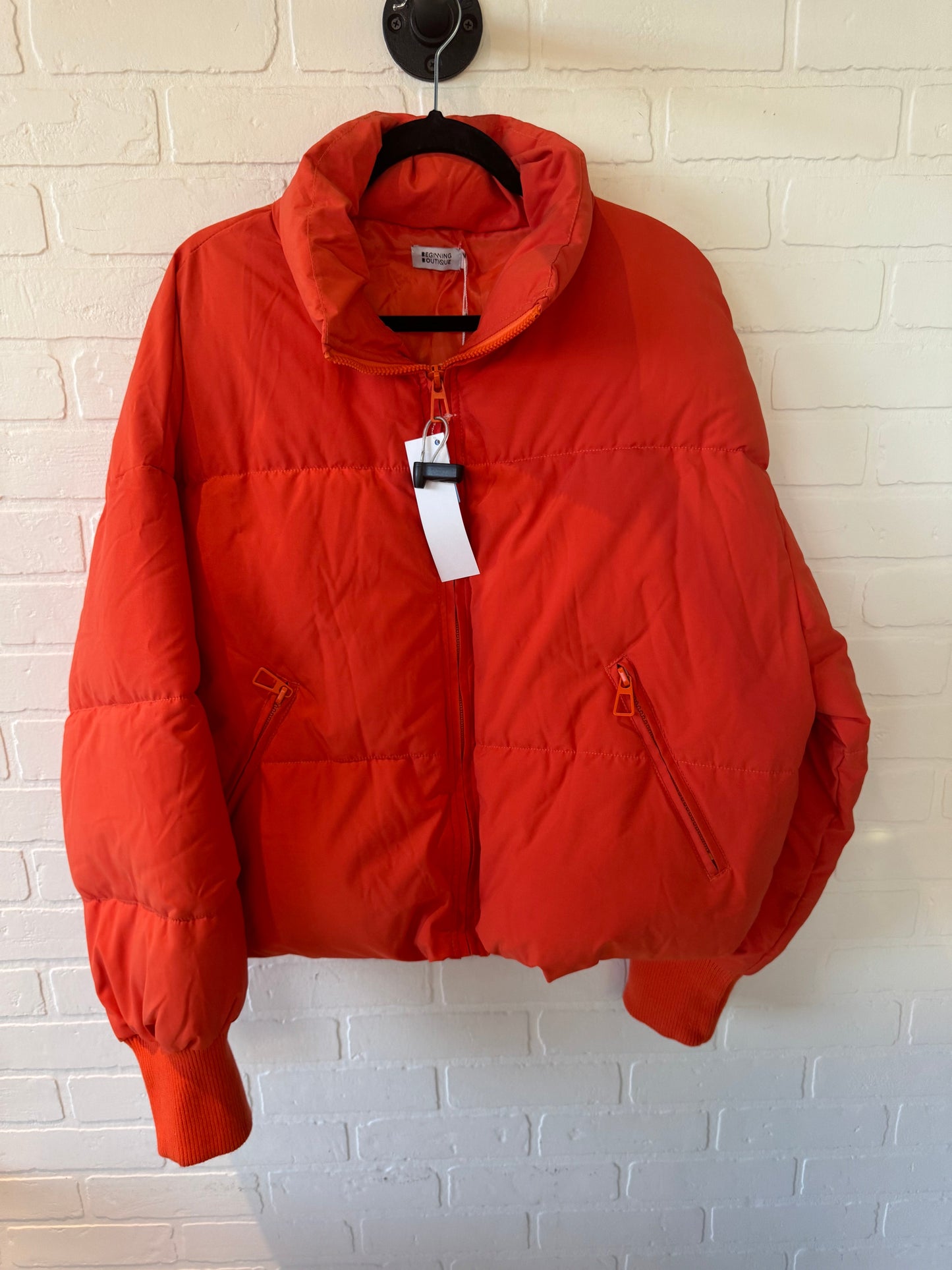 Jacket Puffer & Quilted By Cmc In Orange, Size: L