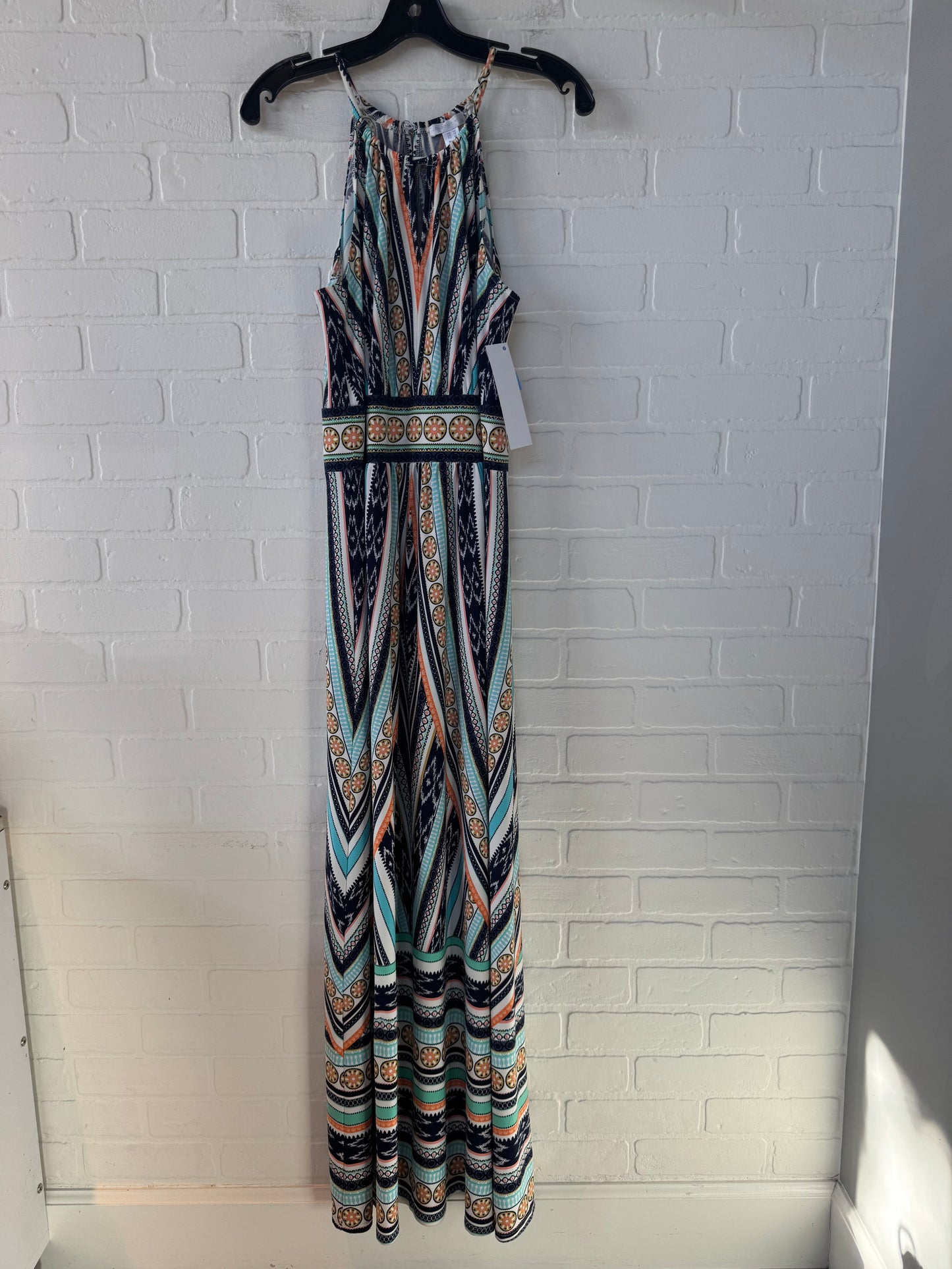 Dress Casual Maxi By London Times In Blue & White, Size: L