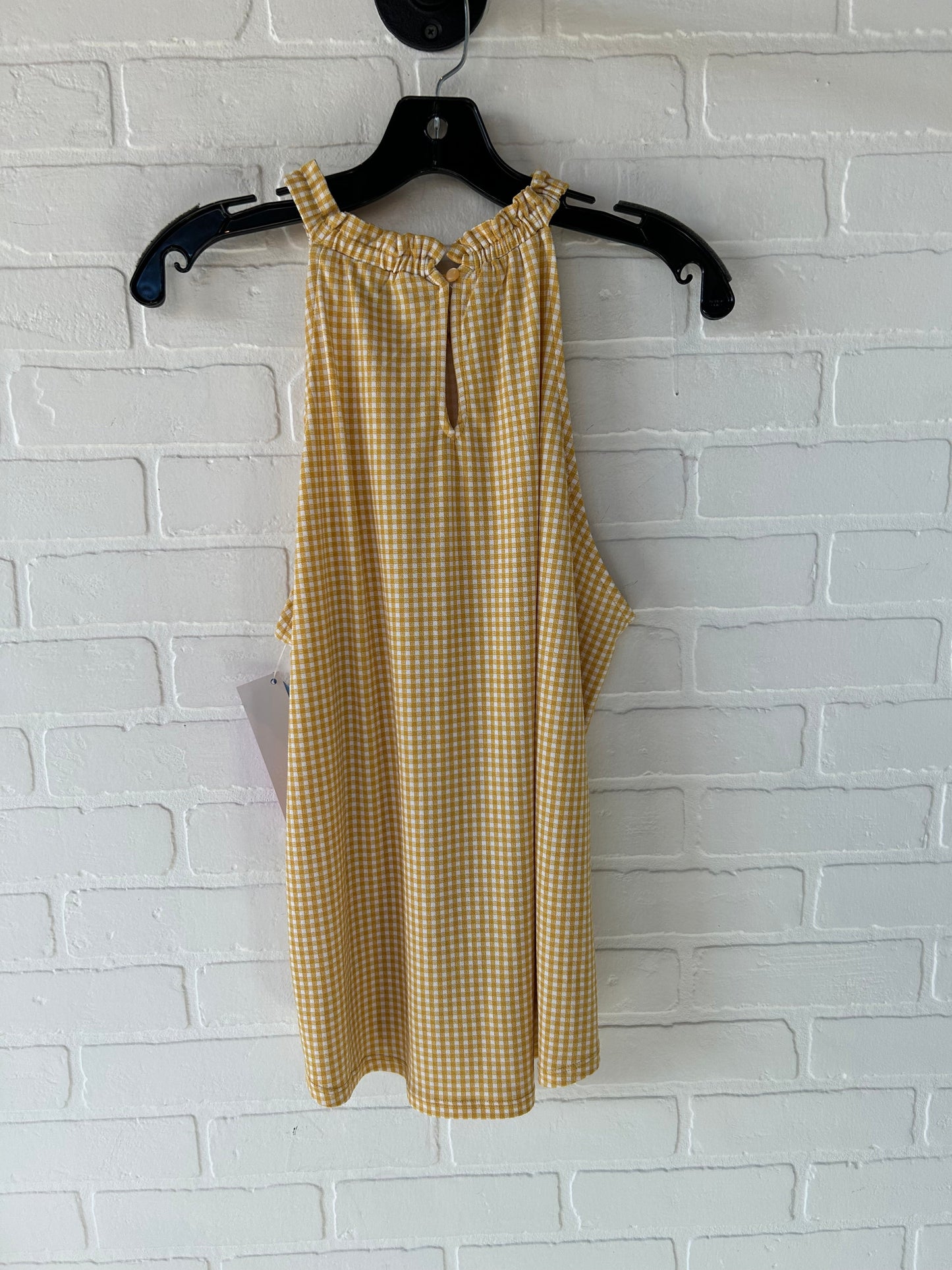 Top Sleeveless By Adrianna Papell In White & Yellow, Size: M