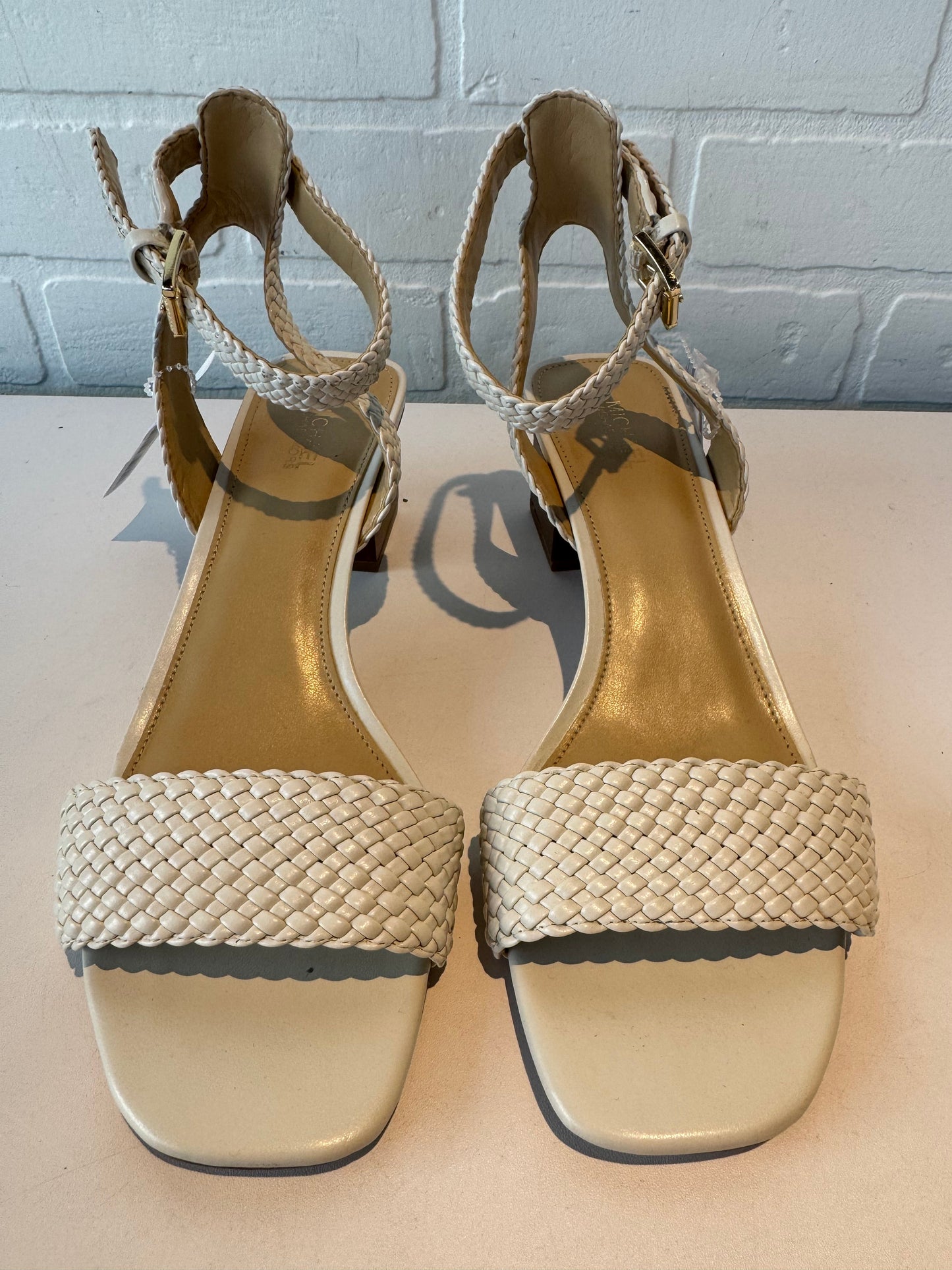 Sandals Heels Block By Michael By Michael Kors In Cream, Size: 7.5