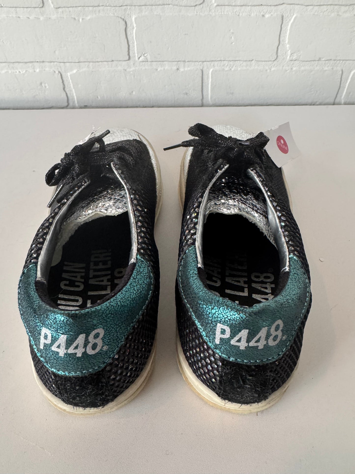 Shoes Sneakers By P448 In Black & Silver, Size: 7.5