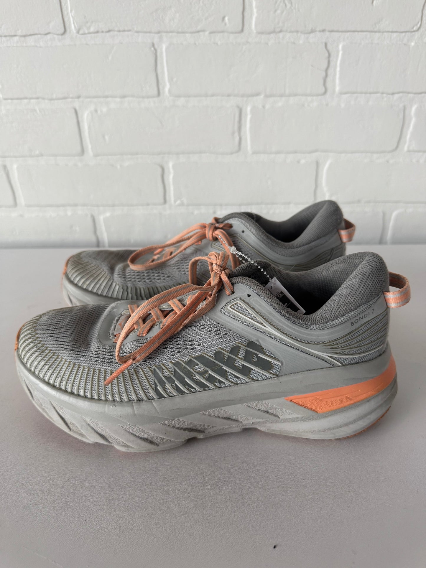 Shoes Athletic By Hoka In Grey & Orange, Size: 6