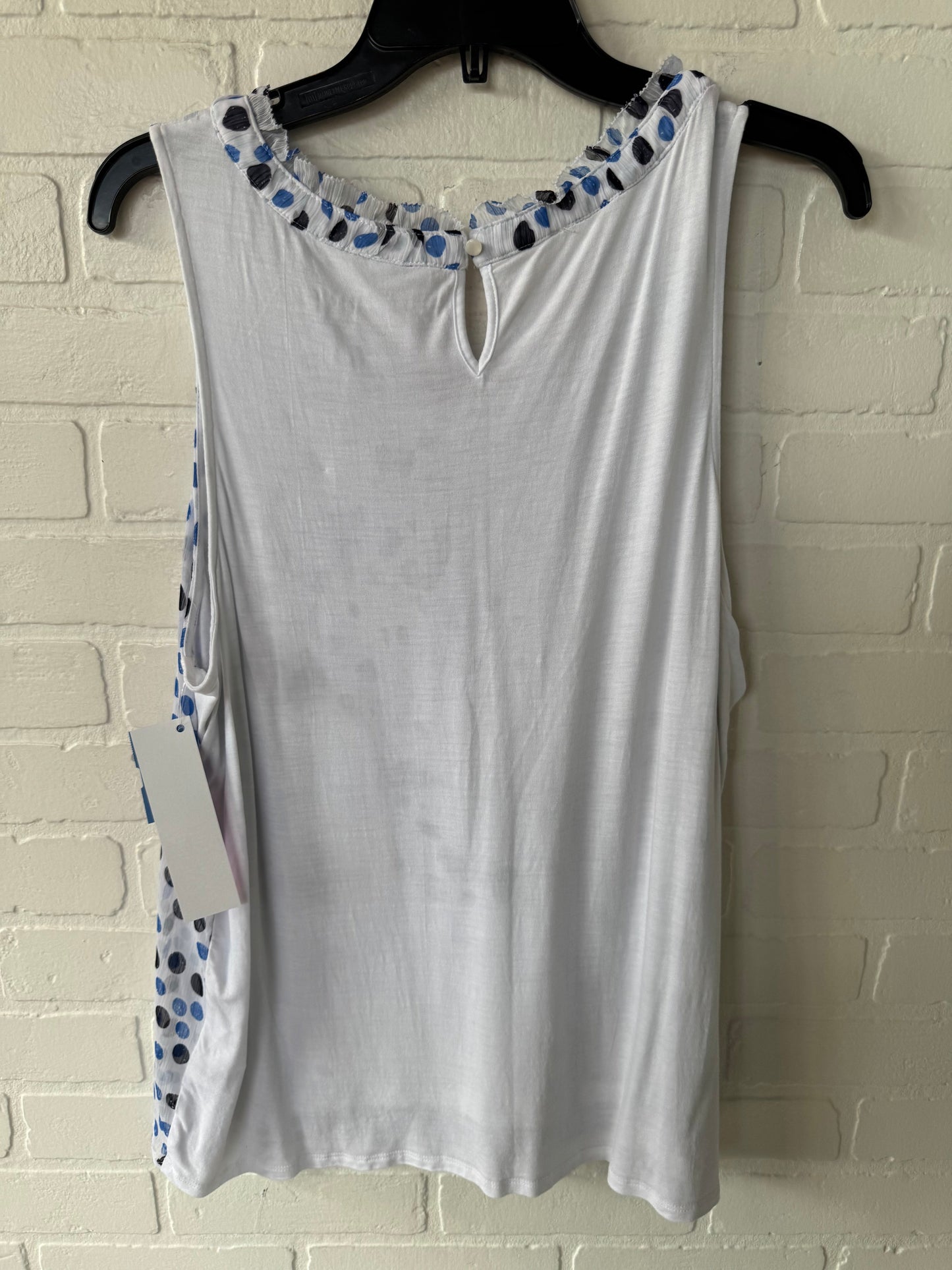 Top Sleeveless By Elle In Blue & White, Size: Xl