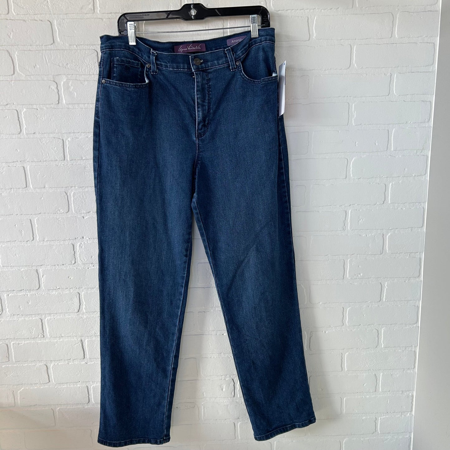 Jeans Straight By Gloria Vanderbilt In Blue Denim, Size: 12