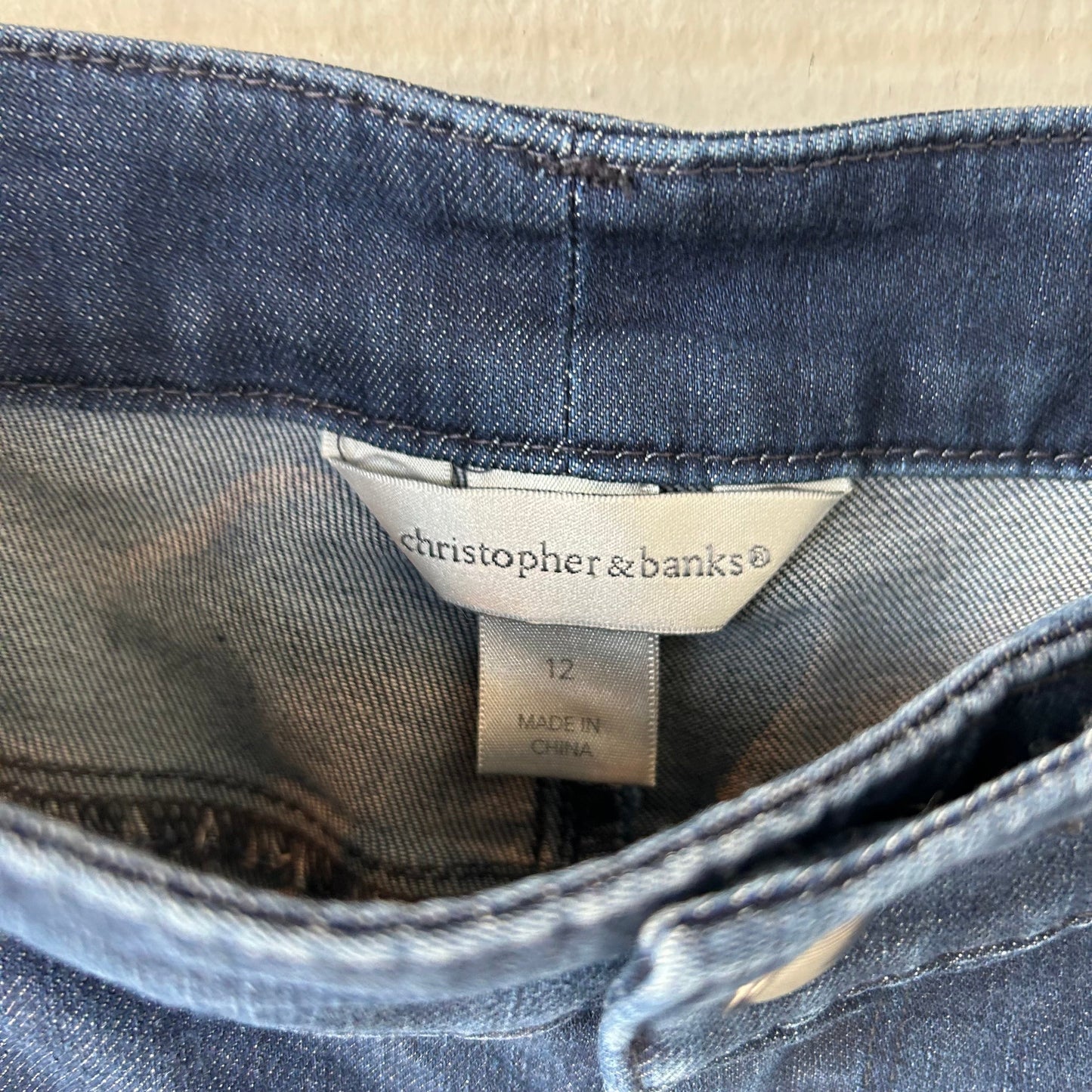 Jeans Straight By Christopher And Banks In Blue Denim, Size: 12