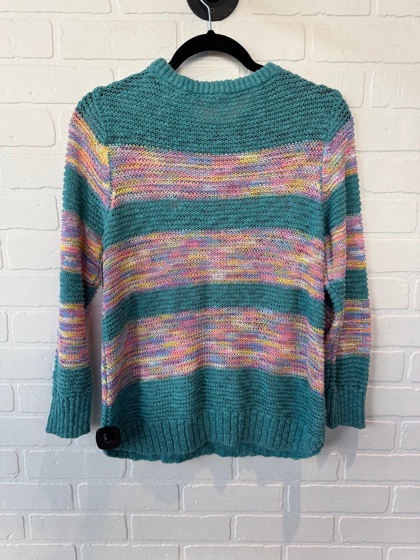 Sweater By Soft Surroundings In Green & Pink, Size: M