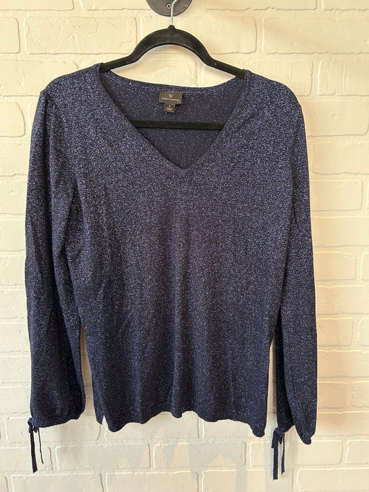 Top Long Sleeve By Worthington In Blue, Size: L