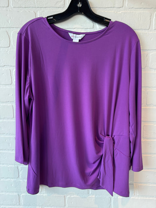 Tunic 3/4 Sleeve By Liz Claiborne In Purple, Size: L