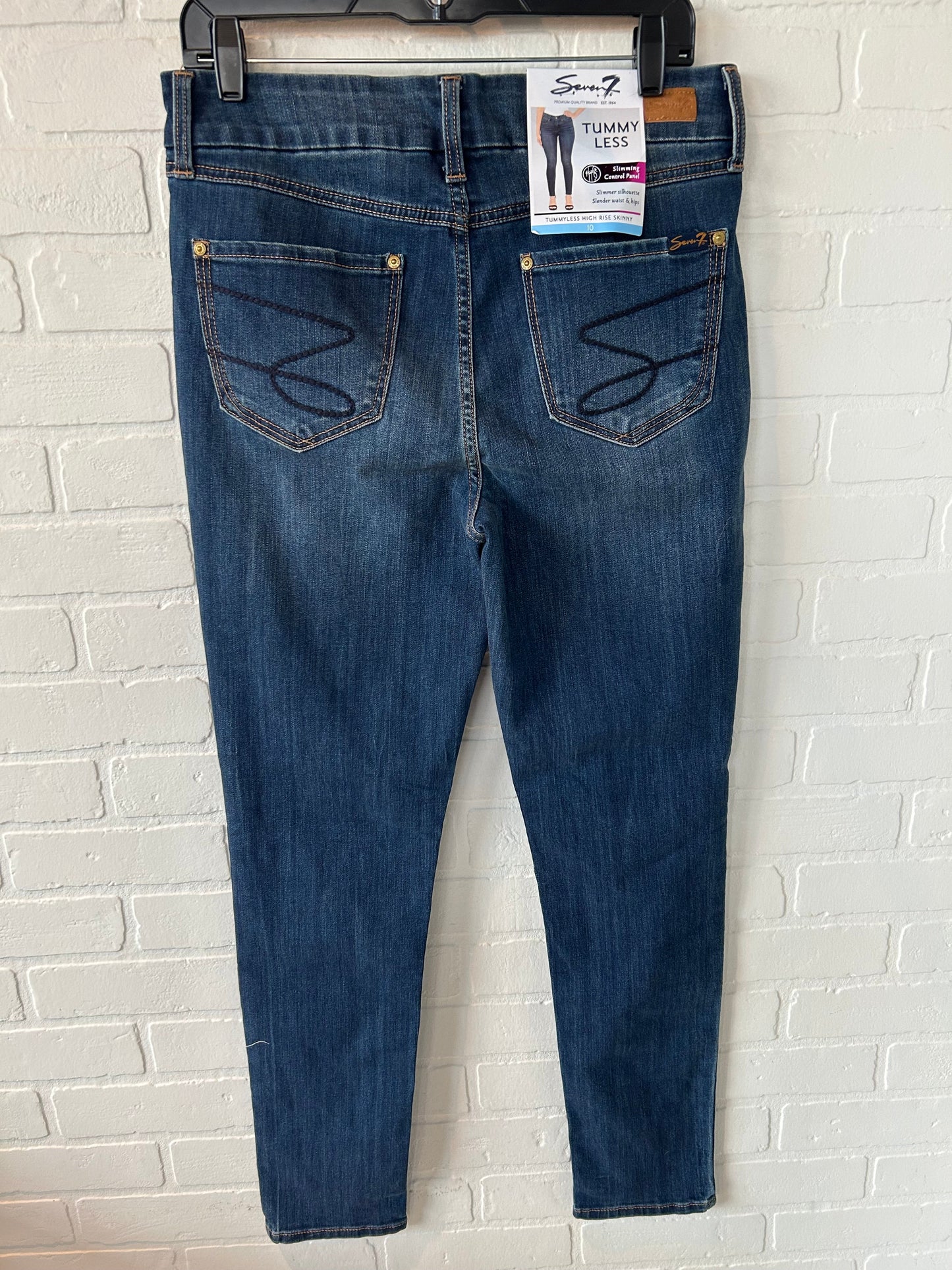 Jeans Skinny By Seven 7 In Blue Denim, Size: 10