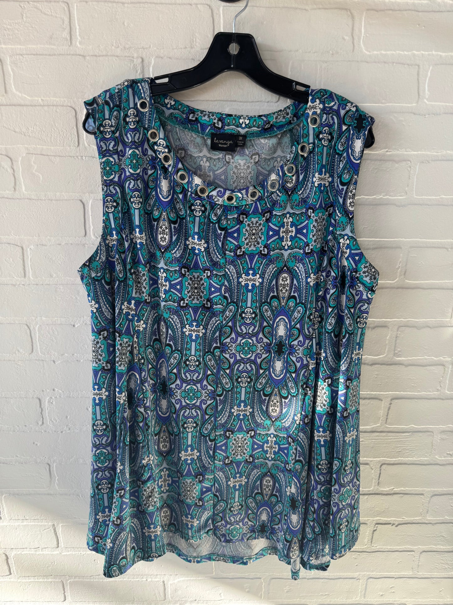 Tunic Sleeveless By La Vanya In Blue, Size: 3x