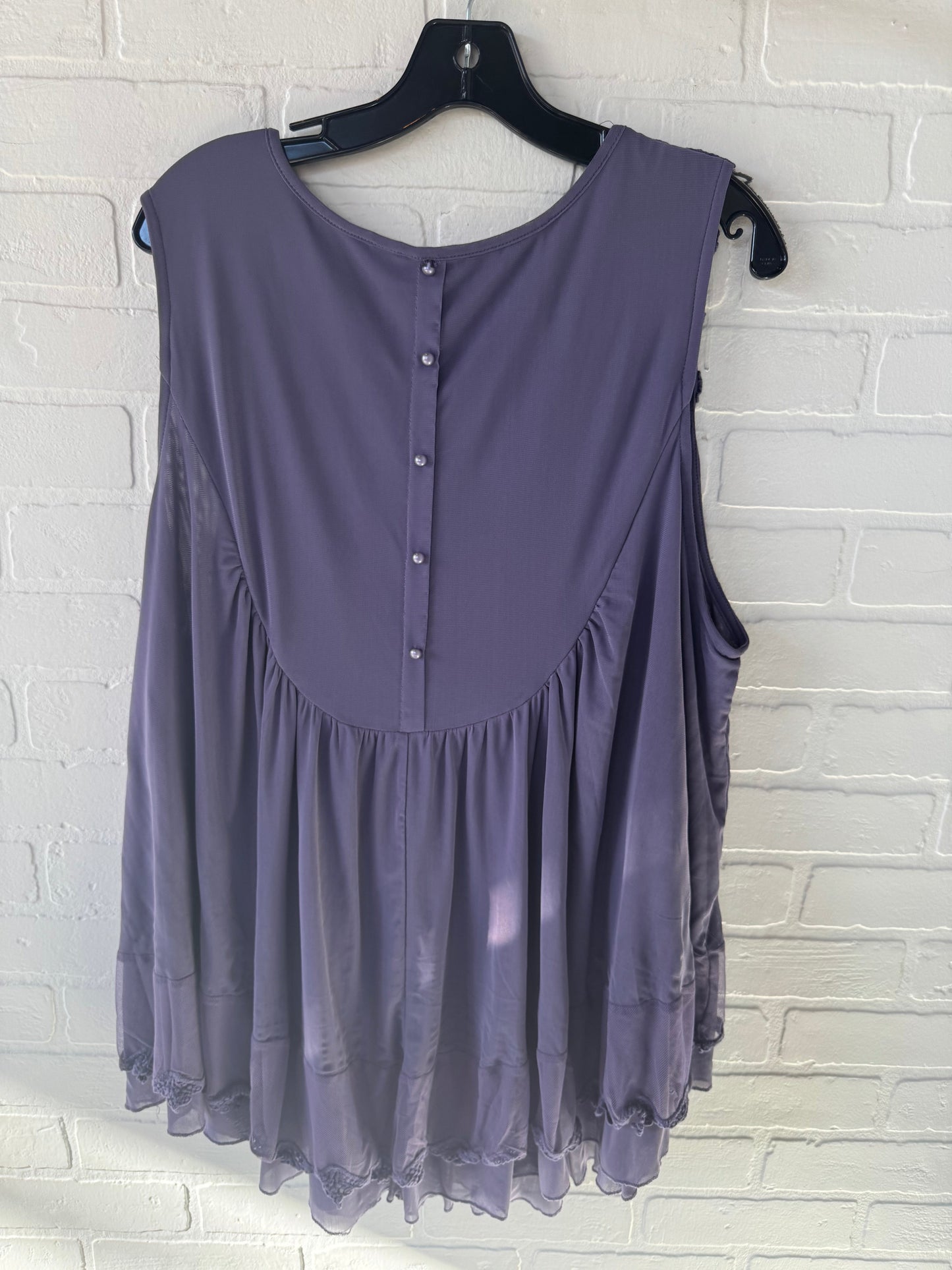 Tunic Sleeveless By Ultra Pink In Purple, Size: 3x