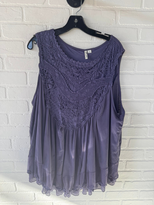 Tunic Sleeveless By Ultra Pink In Purple, Size: 3x