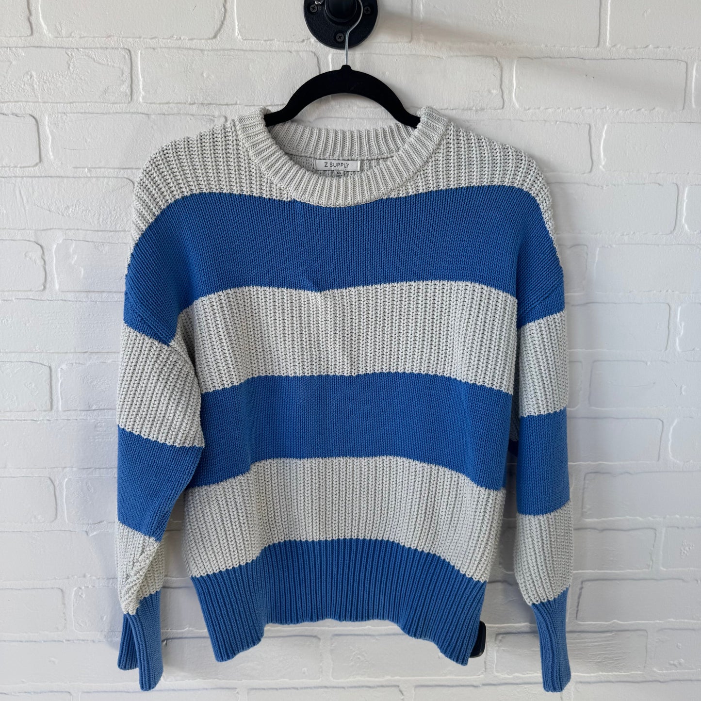 Sweater By Z Supply In Blue & White, Size: Xs