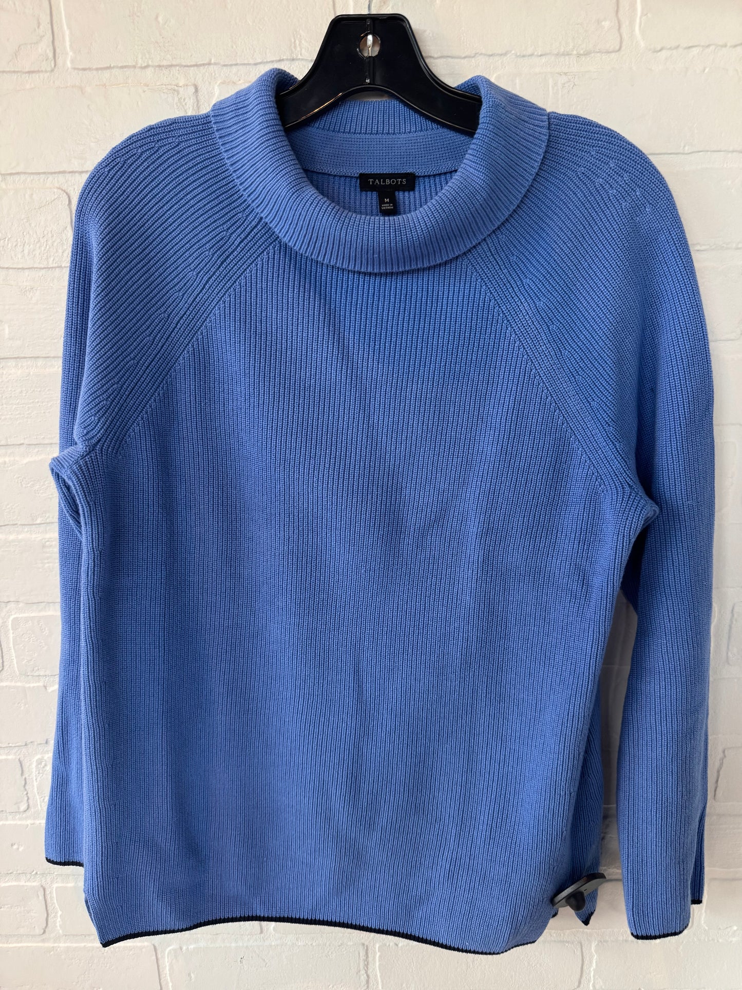 Sweater By Talbots In Black & Blue, Size: M