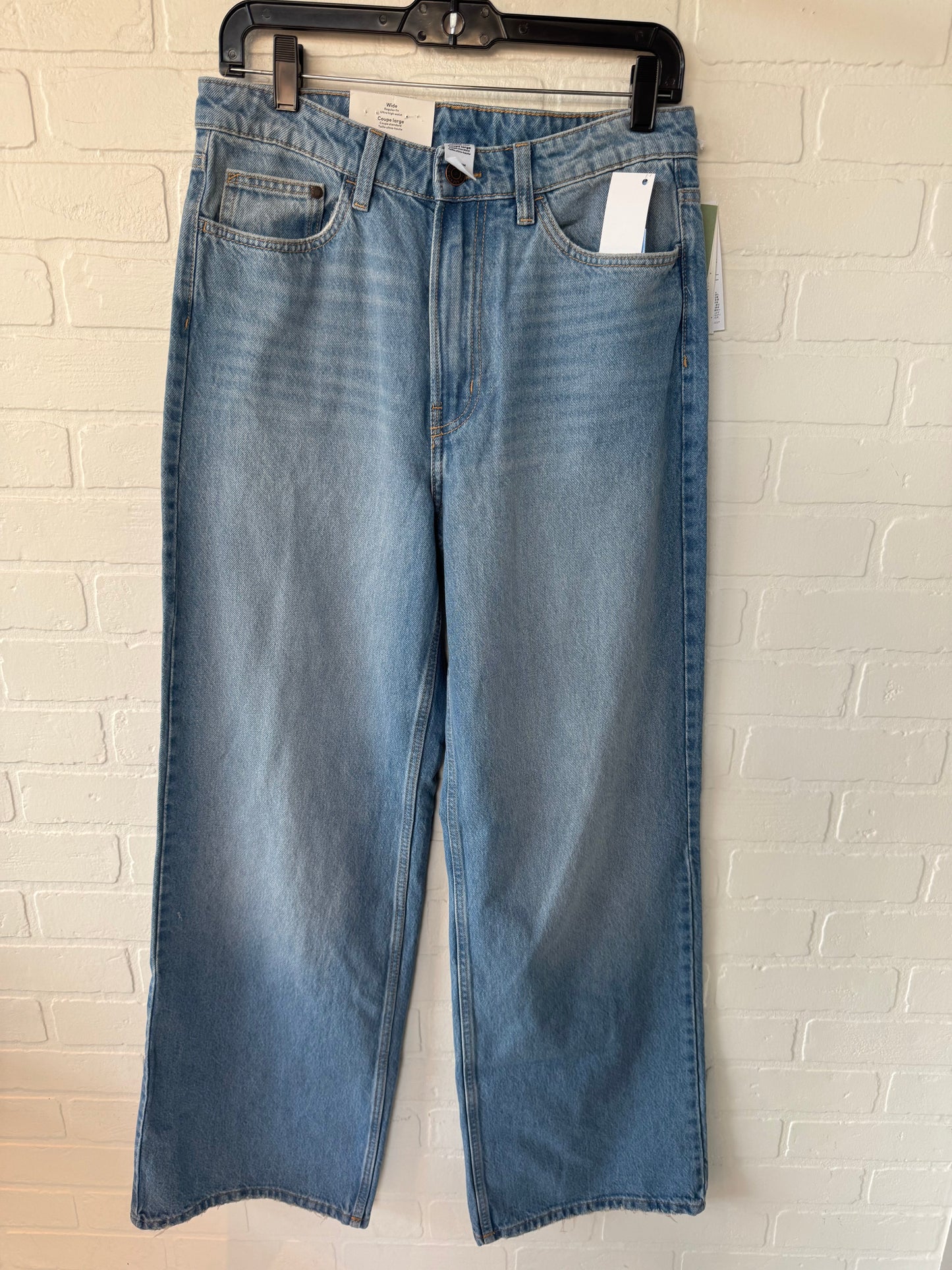 Jeans Wide Leg By H&m In Blue Denim, Size: 8