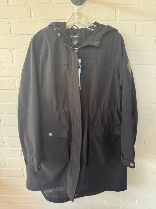 Jacket Windbreaker By Dkny In Black, Size: L