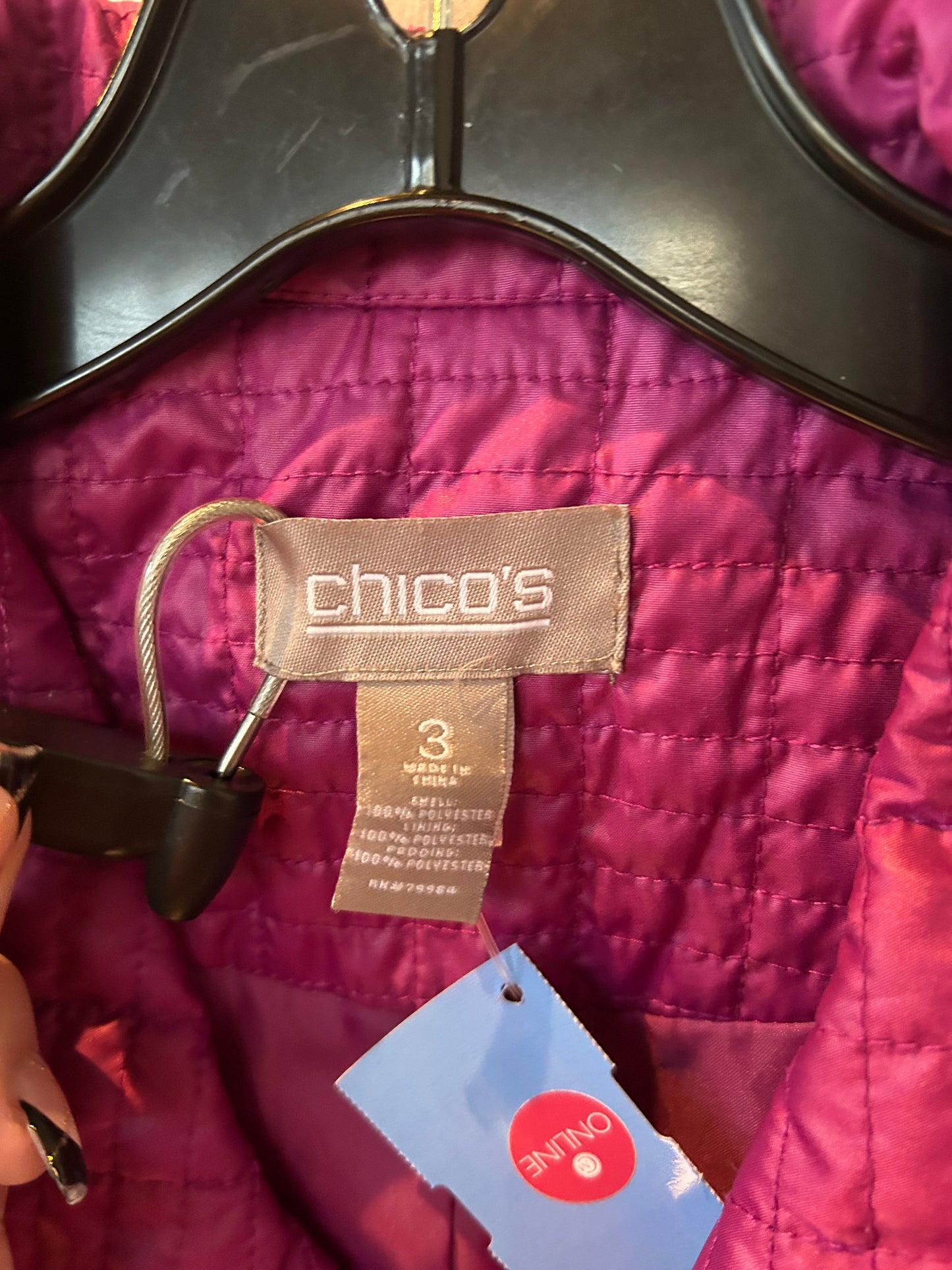 Vest Puffer & Quilted By Chicos In Pink, Size: Xl