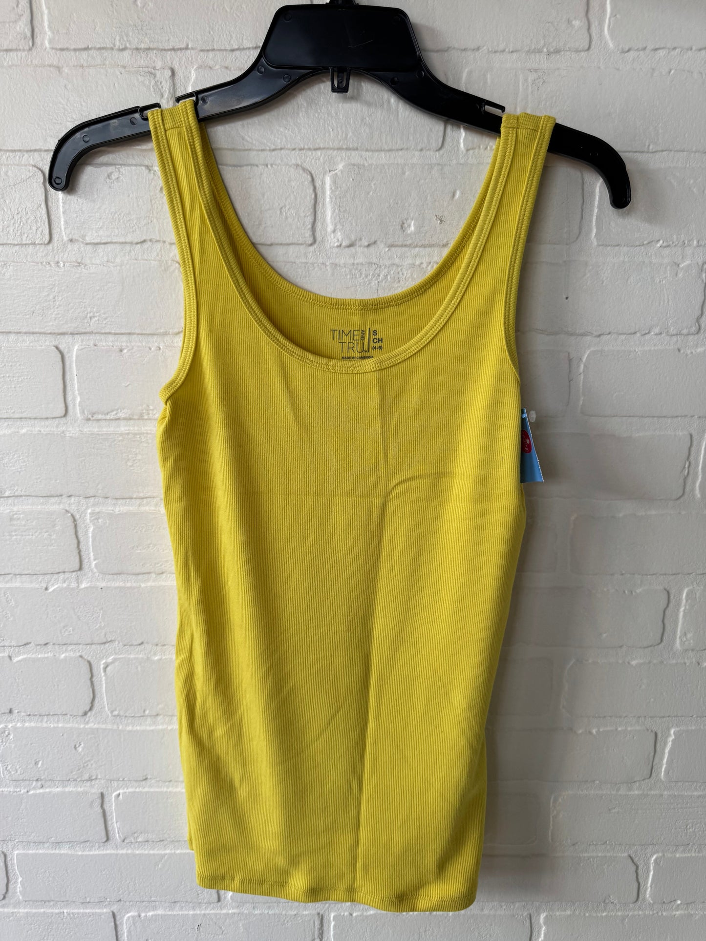 Tank Top By Time And Tru In Yellow, Size: S