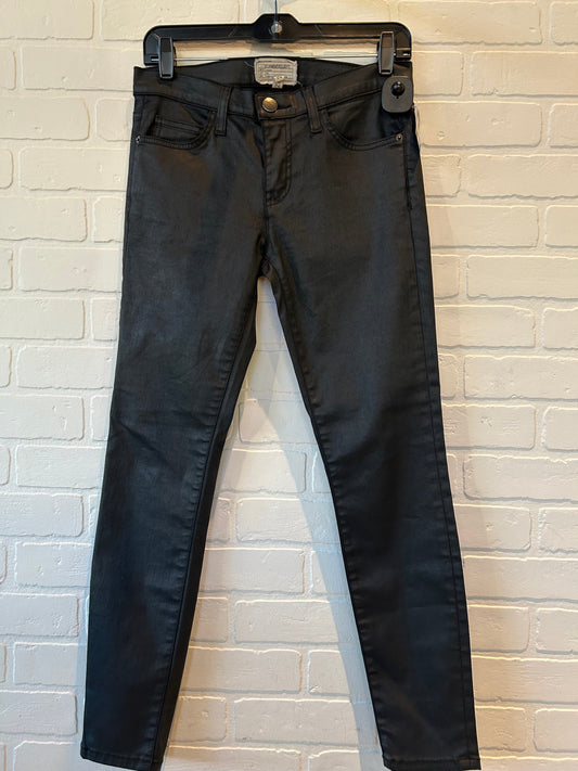 Jeans Skinny By Current Elliott In Black Denim, Size: 4