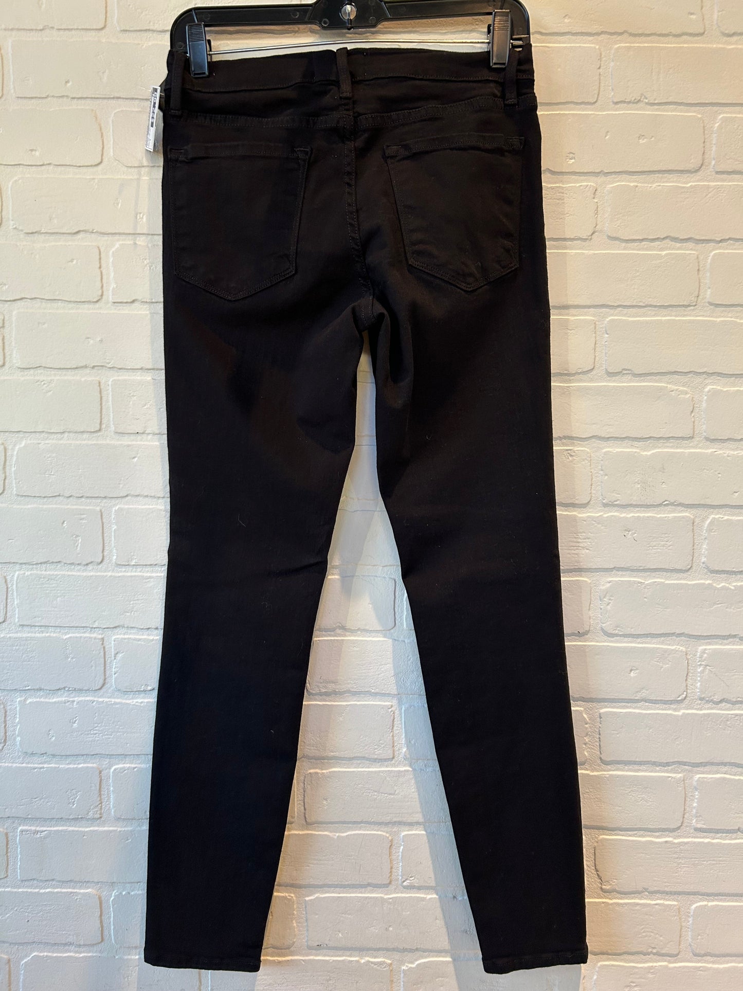 Jeans Skinny By Frame In Black Denim, Size: 4