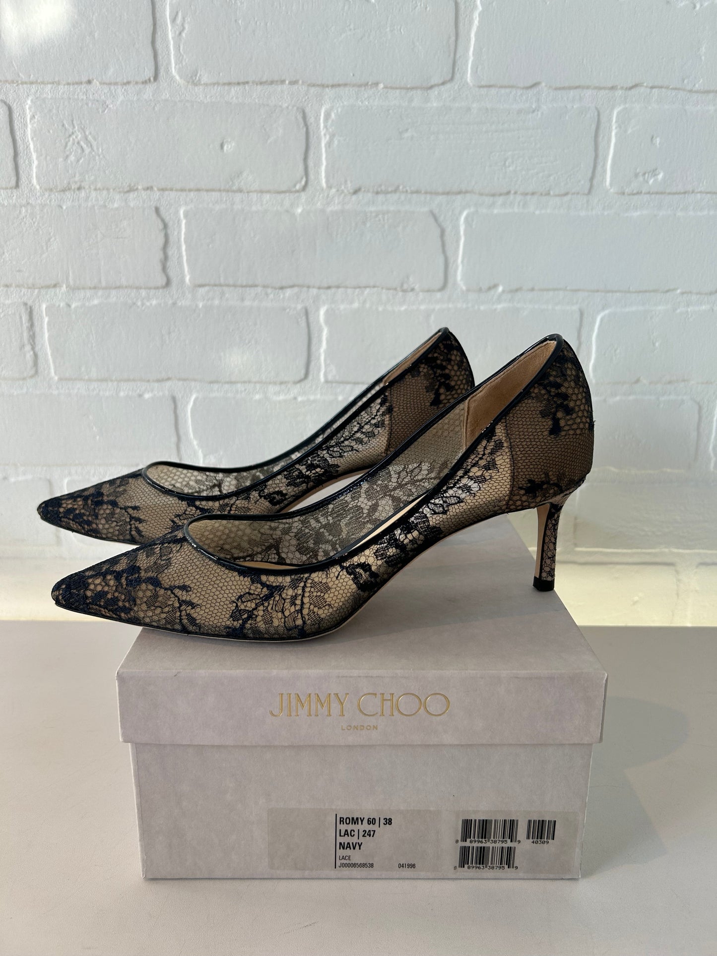 Shoes Luxury Designer By Jimmy Choo In Navy, Size: 7.5