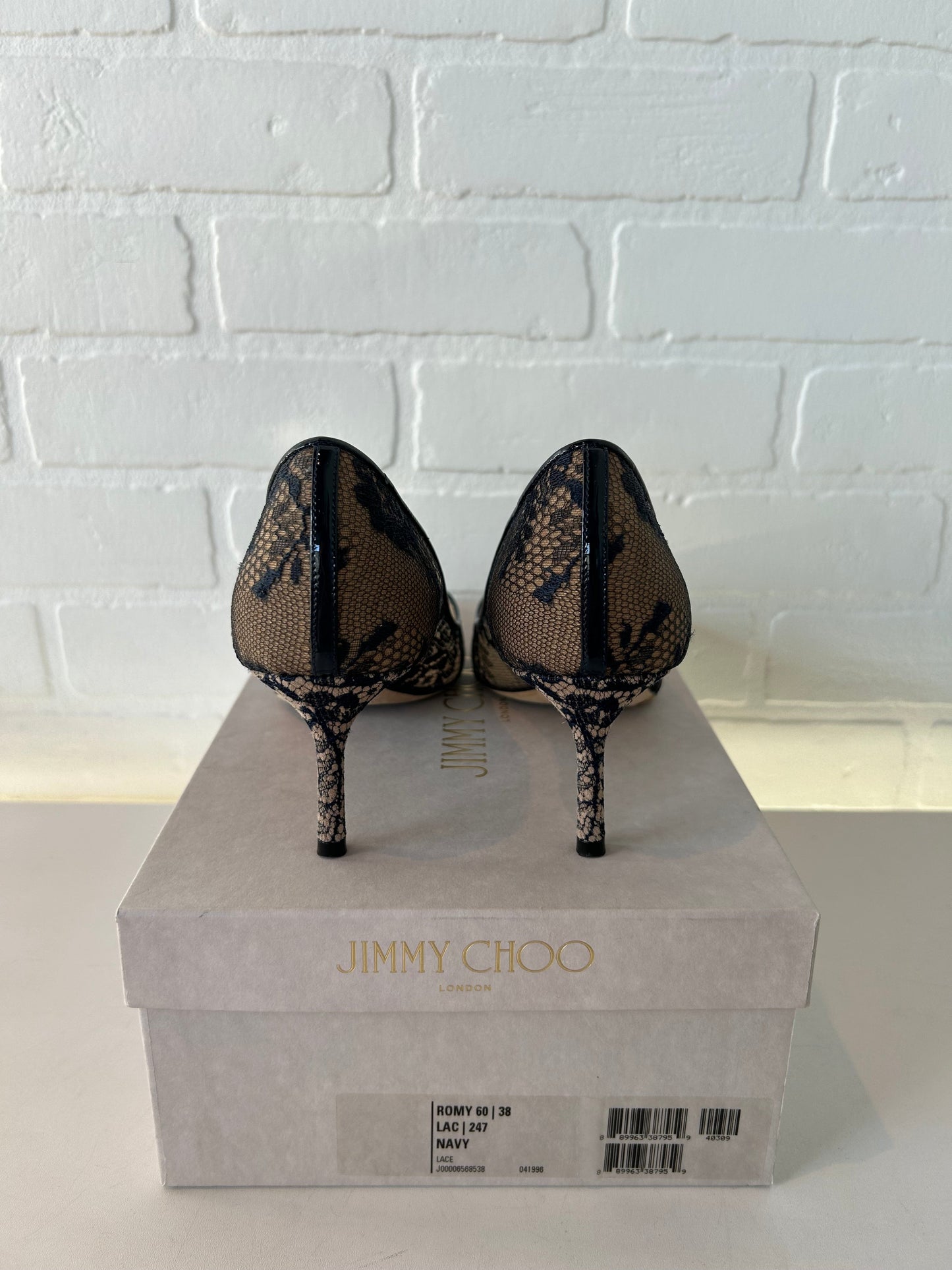 Shoes Luxury Designer By Jimmy Choo In Navy, Size: 7.5