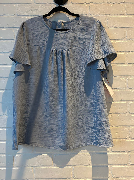 Top Short Sleeve By Shein In Blue, Size: 1x