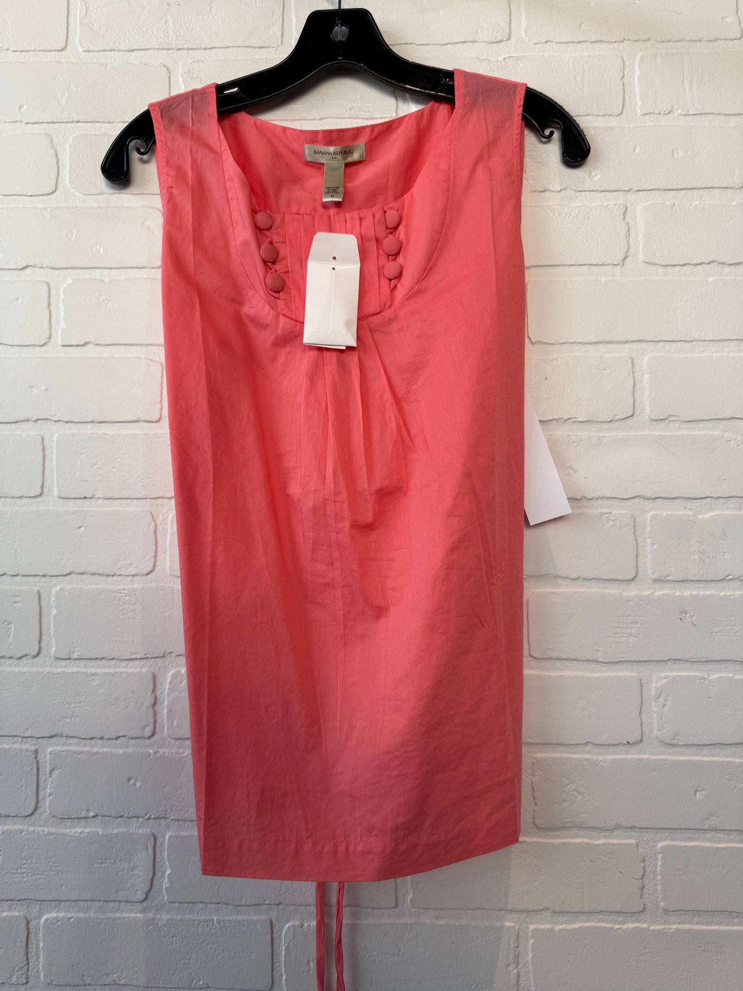 Top Sleeveless By Banana Republic In Orange & Pink, Size: M