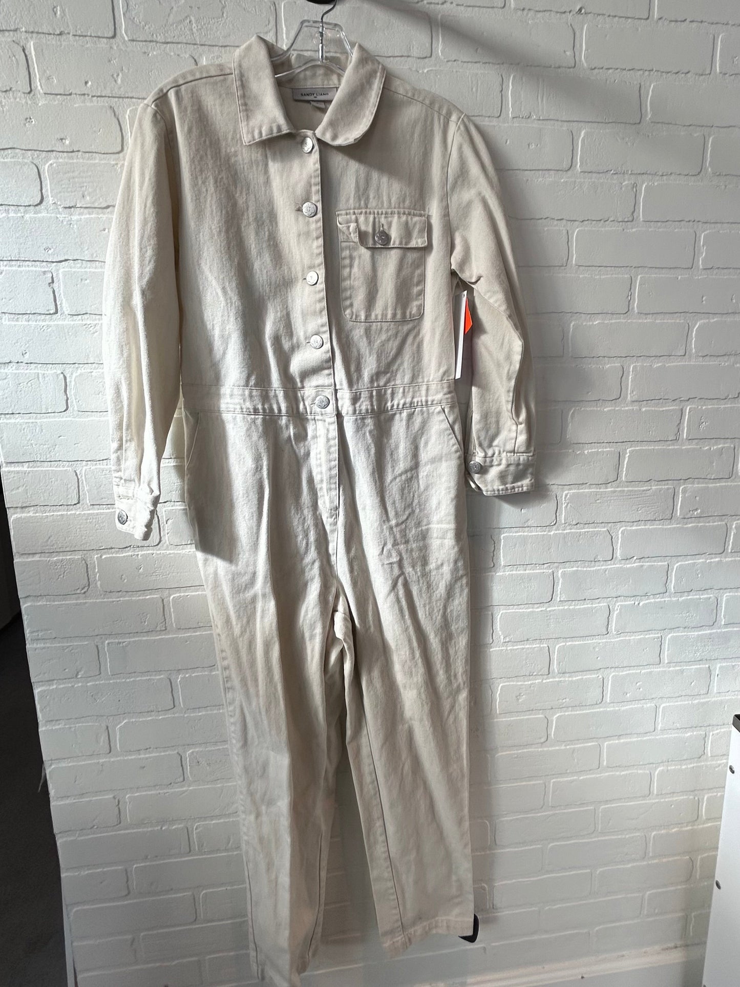 Jumpsuit By Clothes Mentor In Cream Denim, Size: S