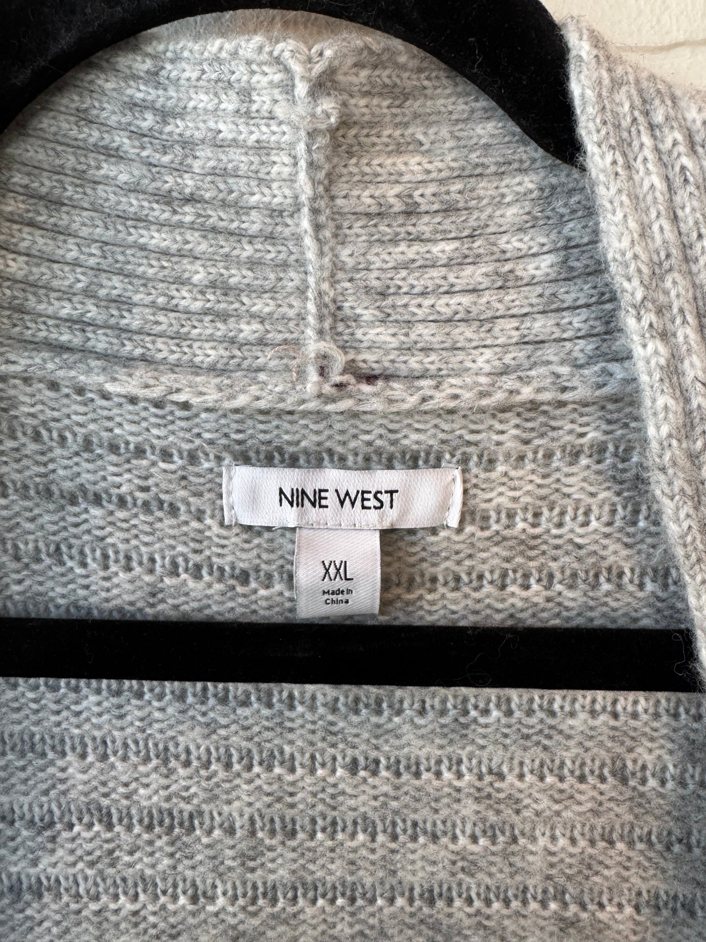 Sweater Cardigan By Nine West In Grey, Size: Xxl