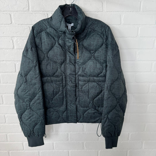 Jacket Puffer & Quilted By Flx In Black & Green, Size: M