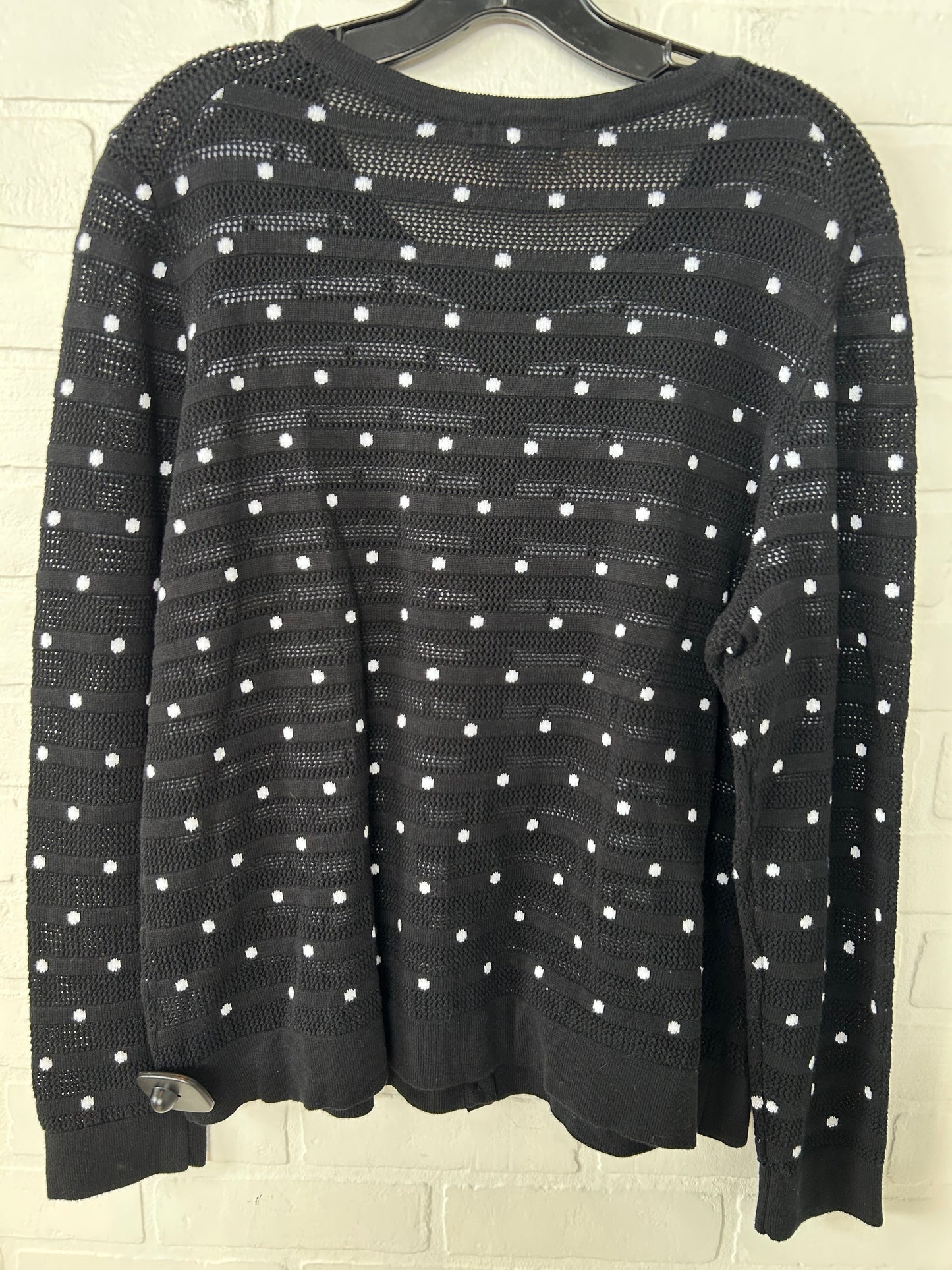 Sweater Cardigan By Charter Club In Black & White, Size: Xl