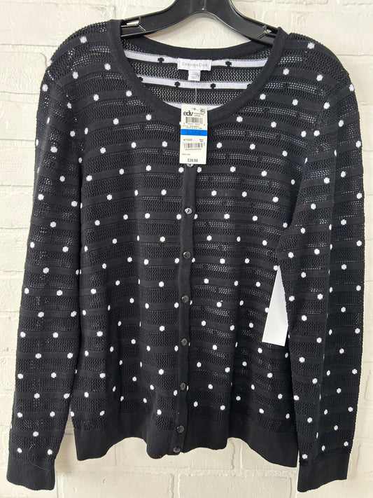 Sweater Cardigan By Charter Club In Black & White, Size: Xl