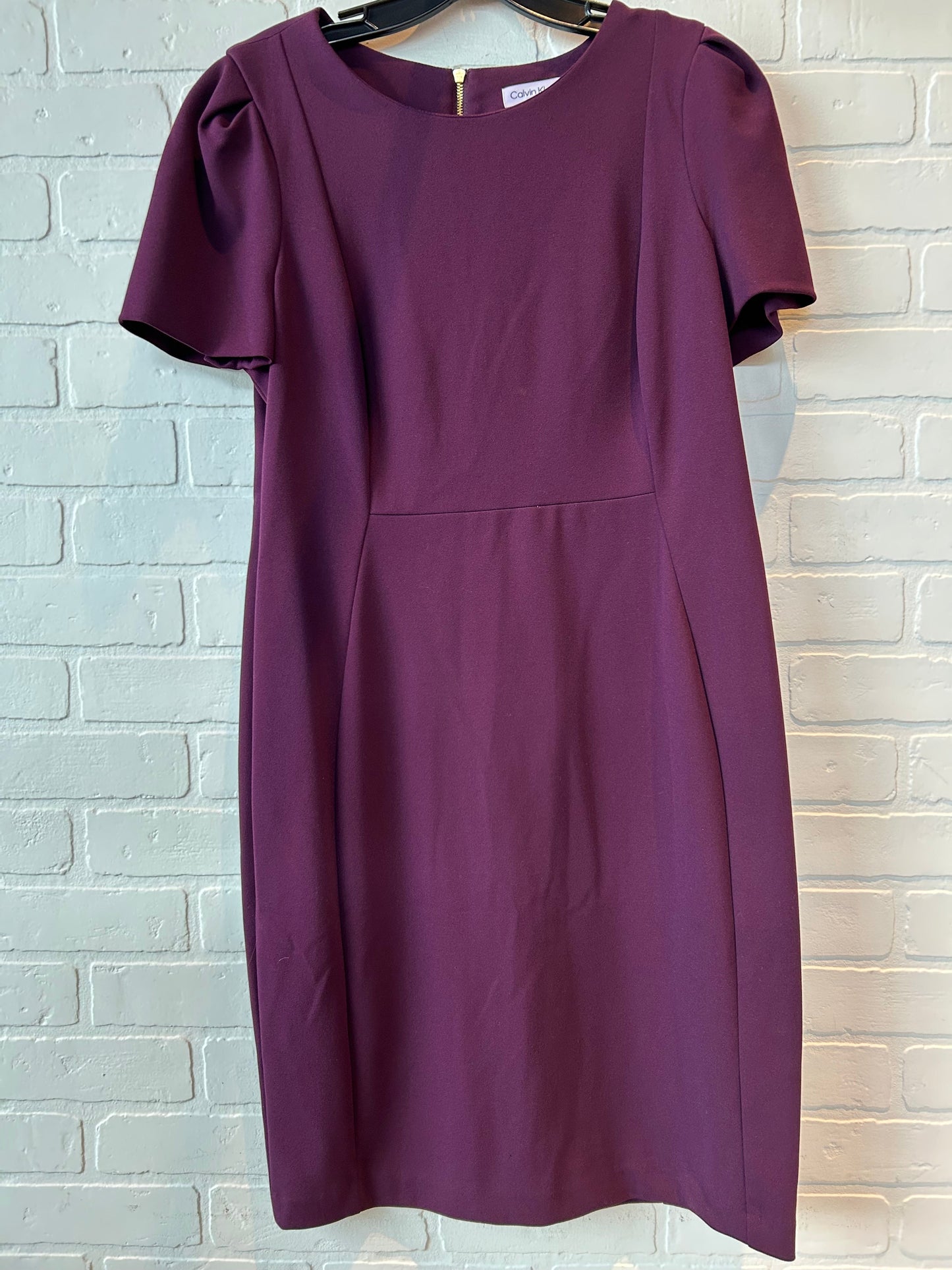 Dress Work By Calvin Klein In Maroon, Size: Xl