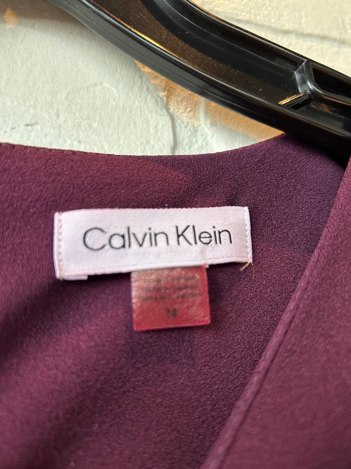 Dress Work By Calvin Klein In Maroon, Size: Xl