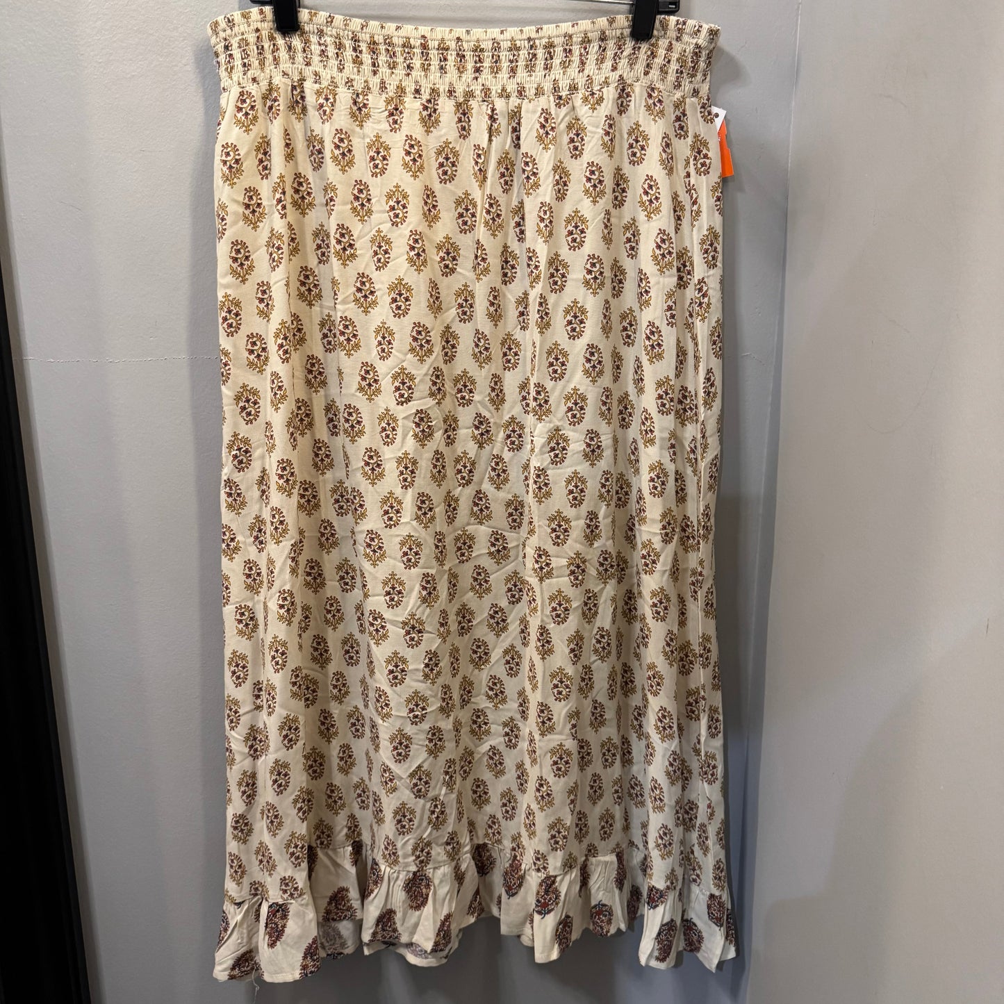 Skirt Midi By Cece In Cream & Yellow, Size: 14