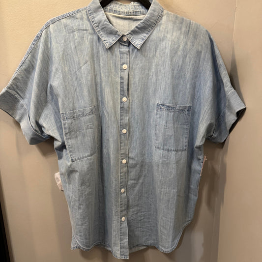 Top Short Sleeve By Cme In Blue, Size: L