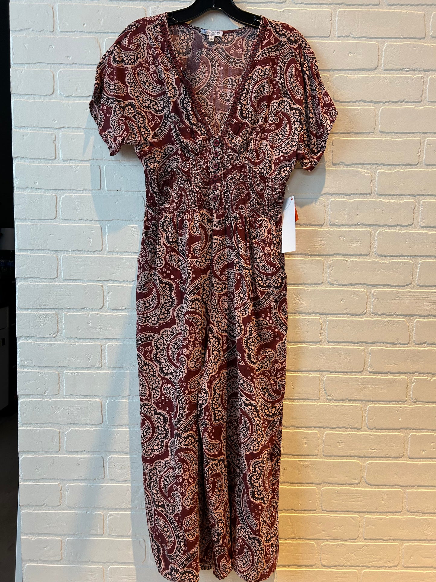 Jumpsuit By PATRONS OF PEACE In Brown & Red, Size: S