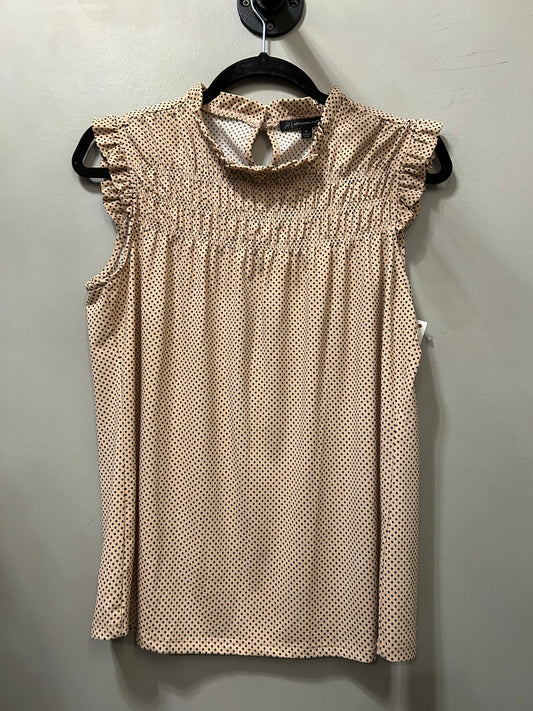 Top Sleeveless By Adrianna Papell In Black & Orange, Size: M