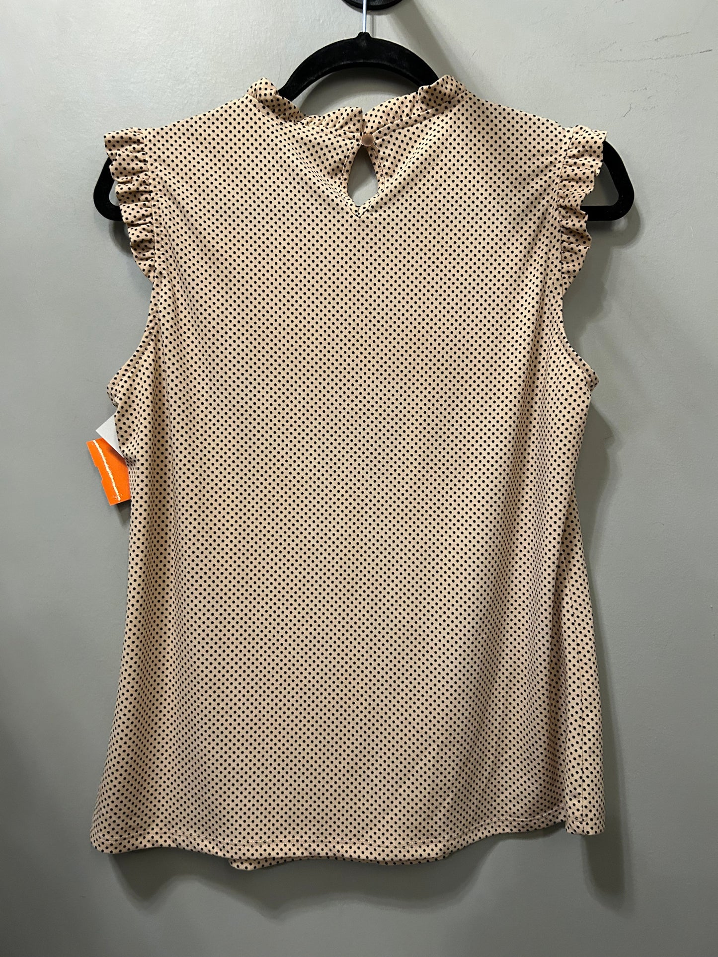 Top Sleeveless By Adrianna Papell In Black & Orange, Size: M