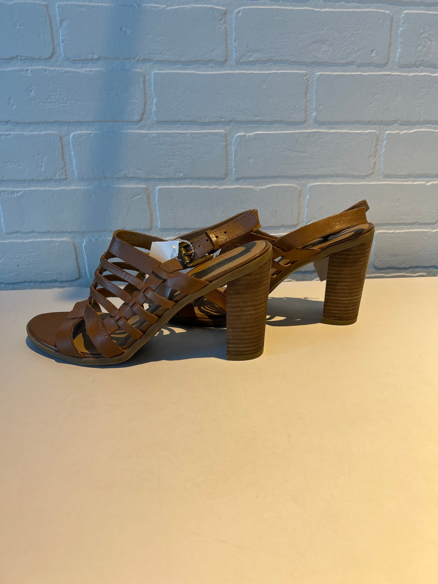 Sandals Heels Block By Franco Sarto In Brown, Size: 9