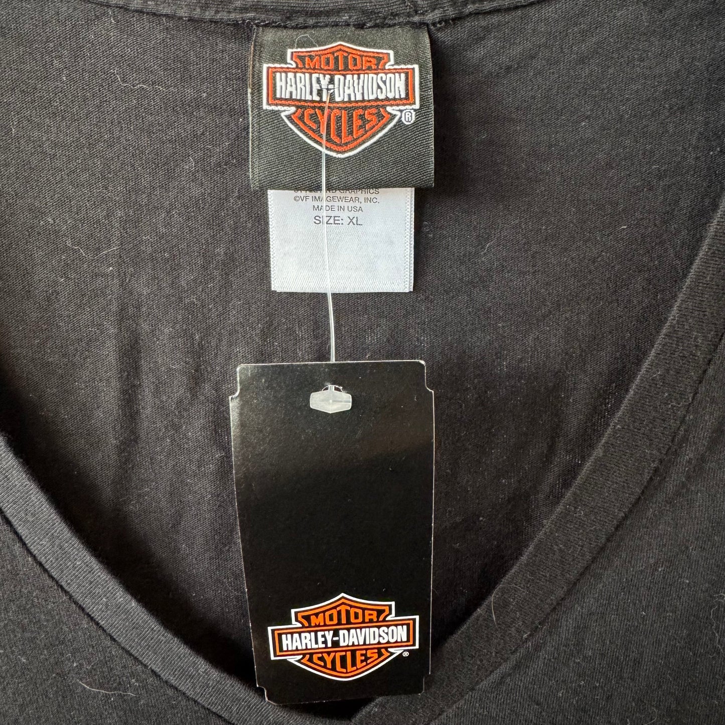 Top Short Sleeve By Harley Davidson In Black & Orange, Size: Xl