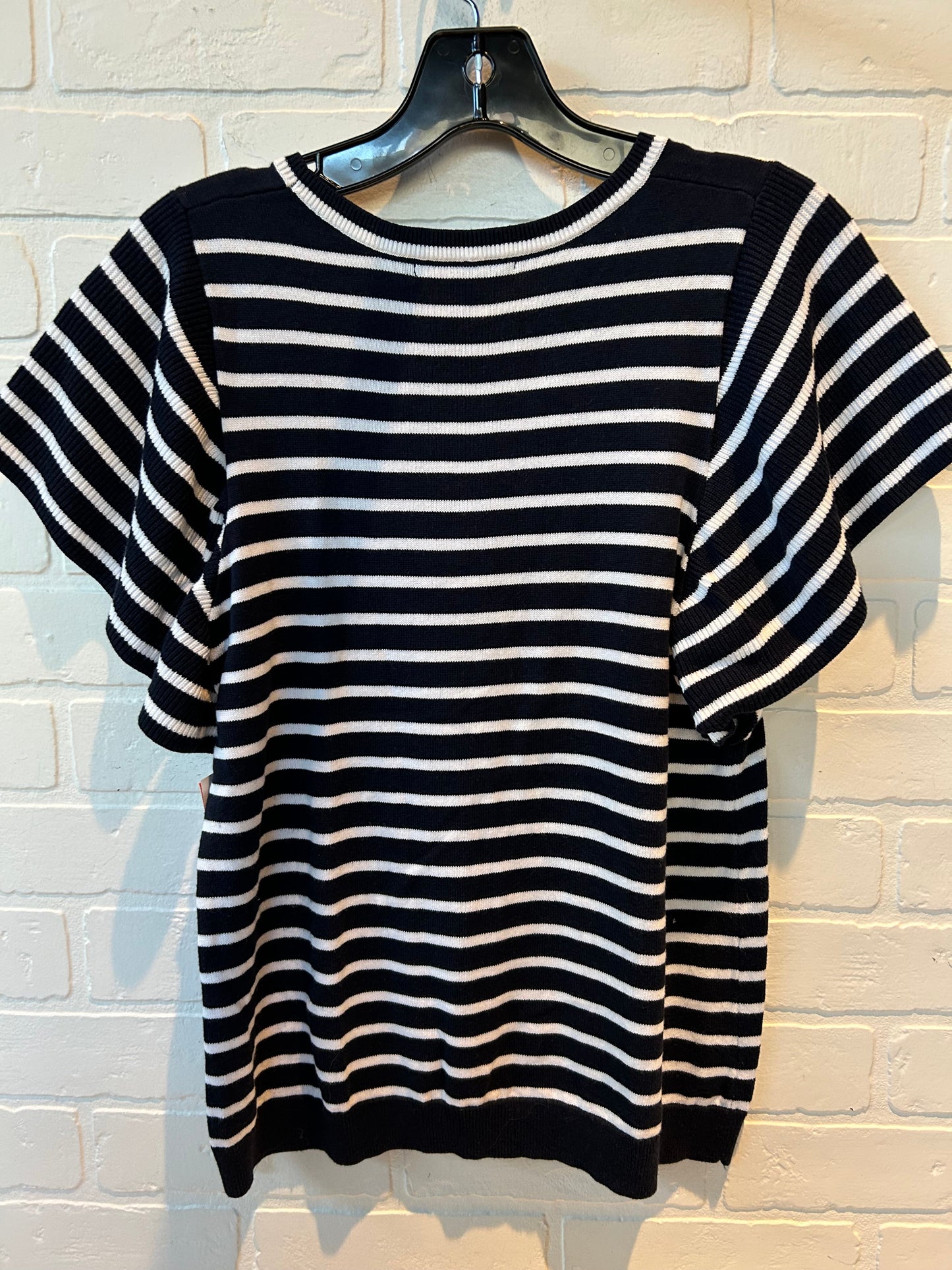 Sweater Short Sleeve By Banana Republic In Blue & White, Size: Xs