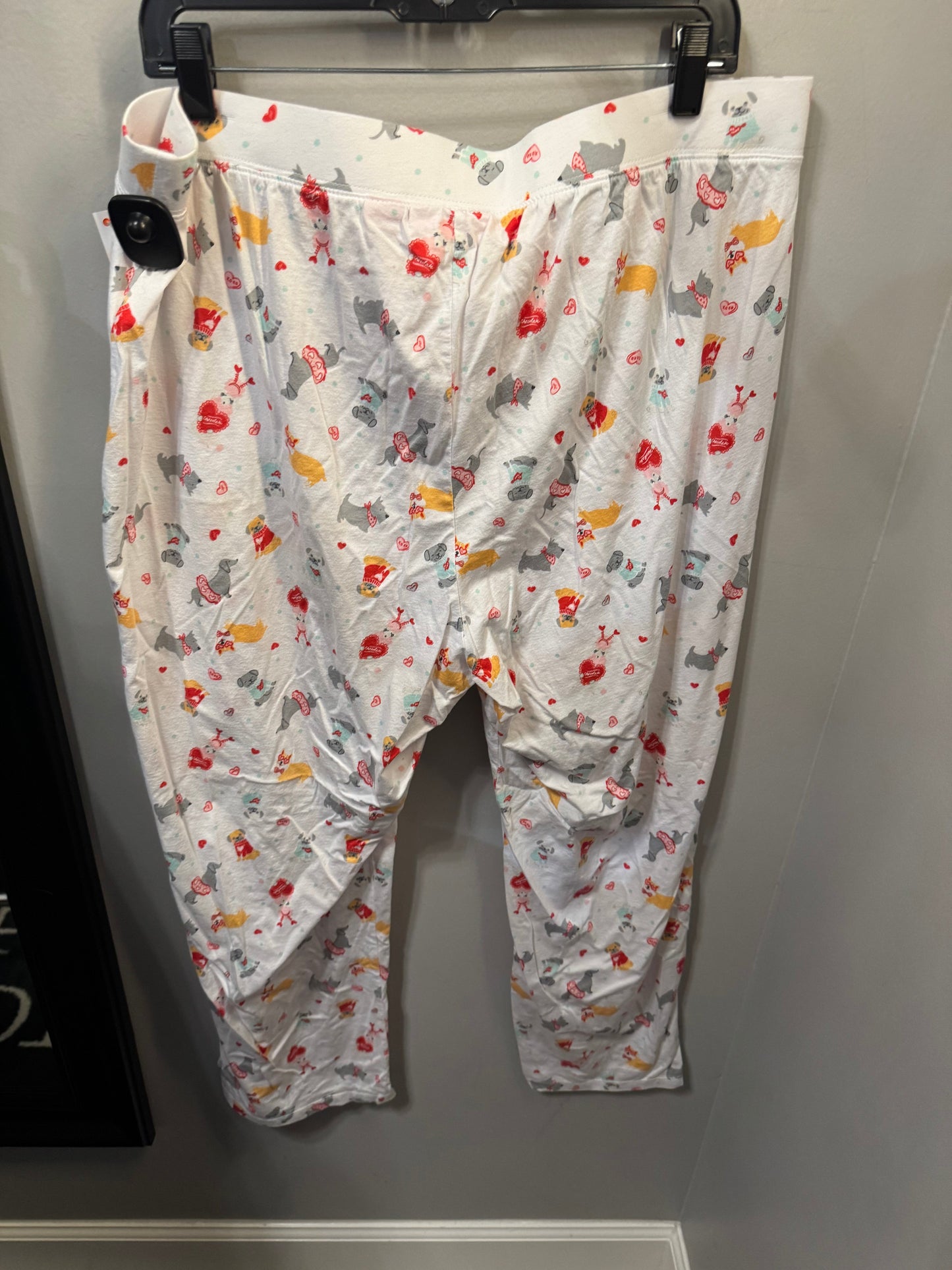 Pajama Pants By Isaac Mizrahi In Grey & White, Size: 2x