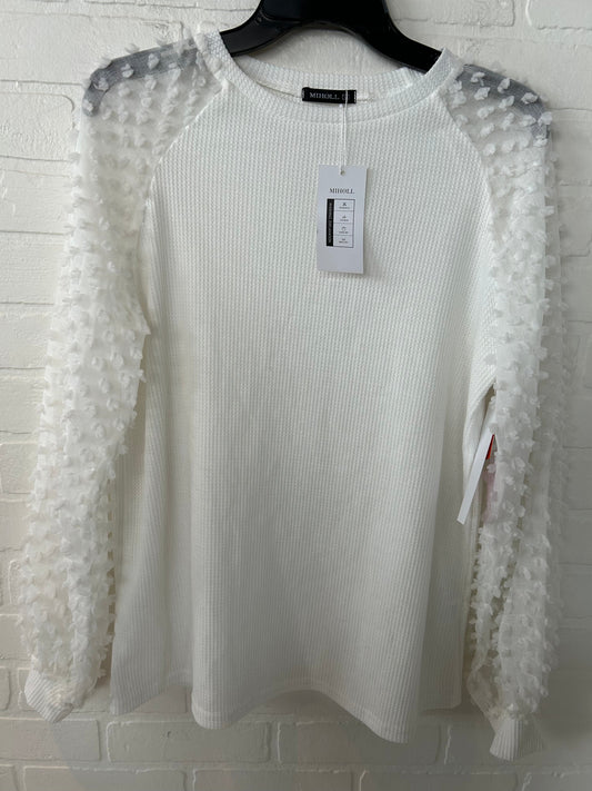 Top Long Sleeve By Cme In White, Size: L